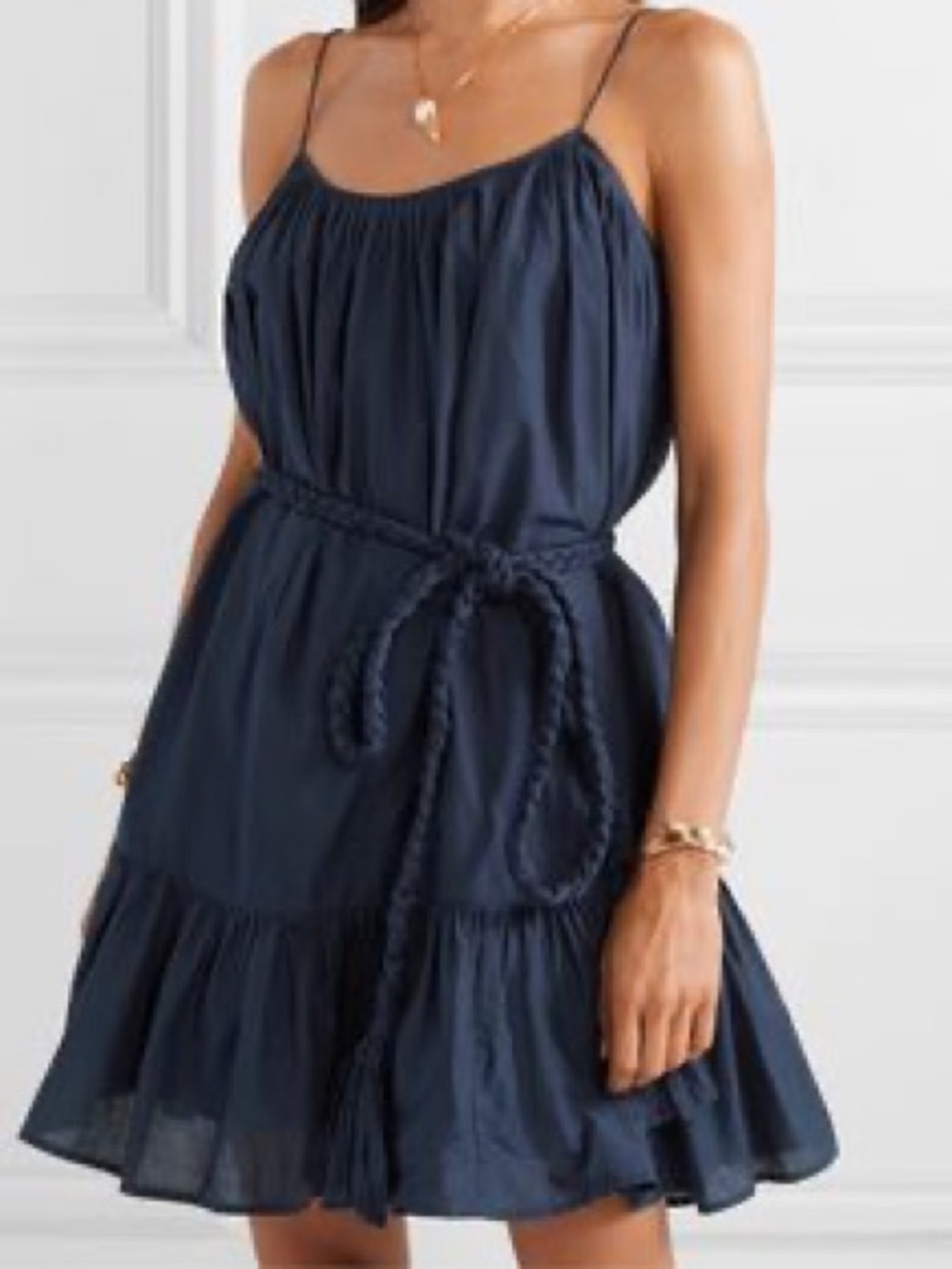 Rhode Navy Blue Nala Braided Belt Mini Dress XS